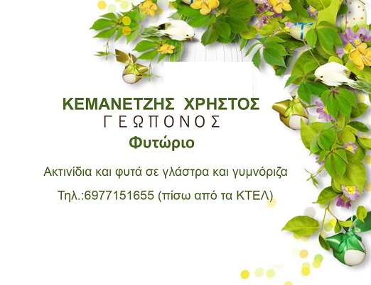 ΦΥΤΩΡΙΑ ΚΕΜΑΝΕΤΖΗΣ - ΦΥΤΩΡΙΟ ΚΑΤΕΡΙΝΗ - ΓΕΩΠΟΝΟΣ ΚΑΤΕΡΙΝΗ - ΑΚΤΙΝΙΔΙΑ - ΕΛΙΕΣ - ΚΑΡΥΔΙΕΣ -ΡΟΔΑΚΙΝΙΕΣ ΦΥΤΩΡΙΑ ΚΕΜΑΝΕΤΖΗΣ - ΦΥΤΩΡΙΟ ΚΑΤΕΡΙΝΗ - ΓΕΩΠΟΝΟΣ ΚΑΤΕΡΙΝΗ - ΑΚΤΙΝΙΔΙΑ - ΕΛΙΕΣ - ΚΑΡΥΔΙΕΣ -ΡΟΔΑΚΙΝΙΕΣ